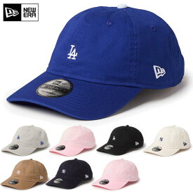 MLB ニューエラ メンズ レディース 9TWENTY 920 ミニロゴ Mini Logo 帽子 ウォッシュドコットン カジュアル シンプル ストリート ローキャップ ホワイト 白 ブラック 黒 ネイビー ブルー 送料無料 NEW ERA