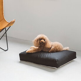 【犬 ベッド】犬・猫ベッド ペット用ベッド ラウンド型ベッド ブラック bed 洗える　リネン　ふかふか　国産コットン リネン スクエア ベッド S サイズ
