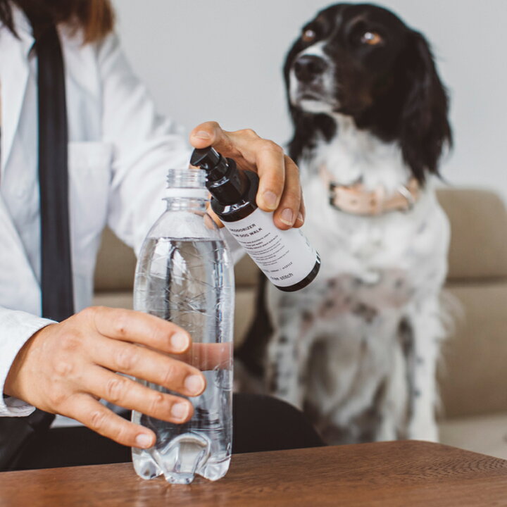 楽天市場 ペット用 お散歩消臭水 100ml消臭 除菌 犬 お散歩 マナーウォーター 消臭 除菌 芝焼防止 根腐れ防止 おしゃれ シンプル 日本製 こだわり 防水 フリーステッチ