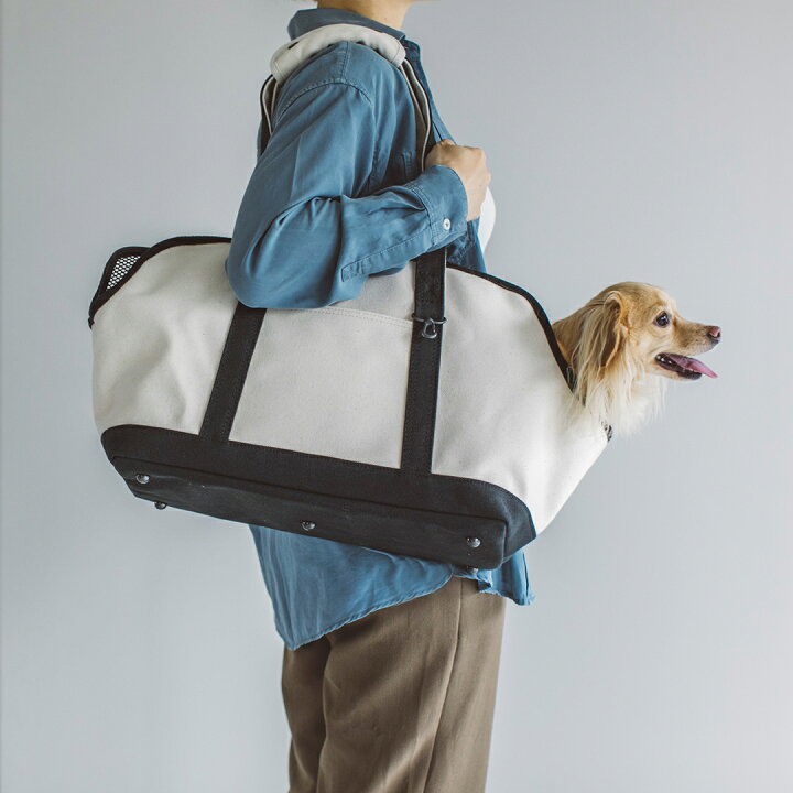 楽天市場 犬 猫 キャリーケース キャリーバッグ キャリー トート 涼しい 通気性 シンプル 大容量 収納 おしゃれ 中型犬 多頭飼い おでかけ 電車 旅行 防災 帆布 軽量 軽い 二重蓋 メッシュ 折りたたみ クリスマススクエア トート ハンプ ツートン M フリーステッチ