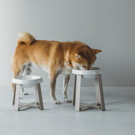 pecolo Food Stand LTall 陶器浅型 フードボウルスタンド 犬　フードボウル