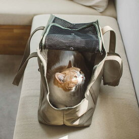 【猫 キャリー】スクエアトート ハンプ ソリッド Lサイズ日本製 猫用 キャリーバッグ