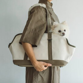 犬 猫 キャリーケース キャリーバッグ キャリー トート 涼しい 通気性 シンプル 大容量 収納 おしゃれ 中型犬 多頭飼い おでかけ 電車 旅行 防災 帆布 軽量 軽い 二重蓋 メッシュ 折りたたみ クリスマススクエア トート ハンプ ツートン M