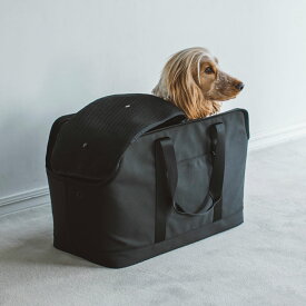 【犬　キャリー】おしゃれ　シンプル　日本製　日本　犬　ドッグ　いぬ　中型犬　コーギー　軽量　トート　大きい　大きめ　黒 ドゥードル　コッカー　お出掛け　旅行　電車　病院　車　多頭　自立バルコディ スクエア トート ブラインドカバー付き LL サイズ　犬用