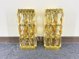 新品即納 壁掛 シャンデリア2個セット フルゴールドメッキ レトロ トラック 観光バス 金華山 デコトラ　トラック用品　トラック用　トラックシャンデリア　トラック用シャンデリア