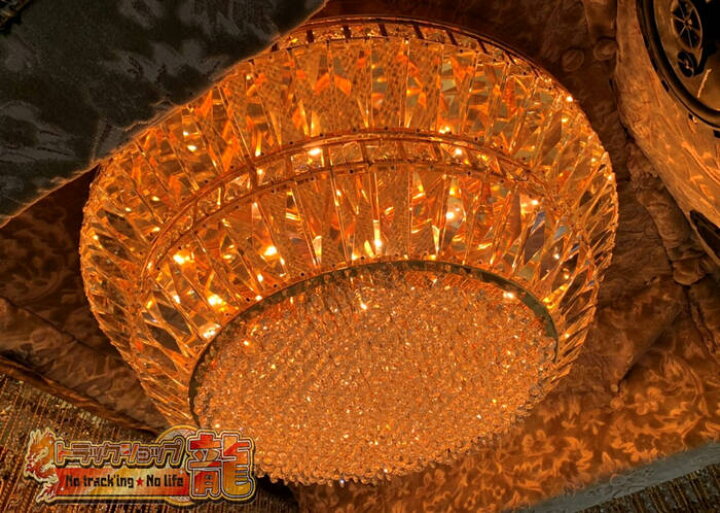 楽天市場】ゴージャス！新品 60cm 天吊り シャンデリア 円形 2段 フル  