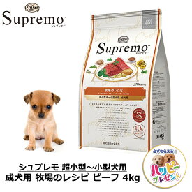 ドッグフード 犬 ごはん ドライ かりかり 穀物フリー ニュートロ Nutro Supremo シュプレモ 超小型犬用 小型犬用 成犬用 牧場のレシピ ビーフ 4kg