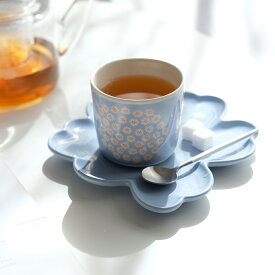 プケッティ ライトブルー×ホワイト ラテマグ（マリメッコ／marimekko）