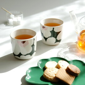 【SALE】 ウニッコ ホワイト×ダークグリーン ラテマグ（マリメッコ／marimekko）