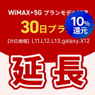【ポイント10%還元!5/9(土)20時-5/16(土)1時59分!延長専用】WiMAX+5Gプランモデル専用　WiFiレンタル延長…