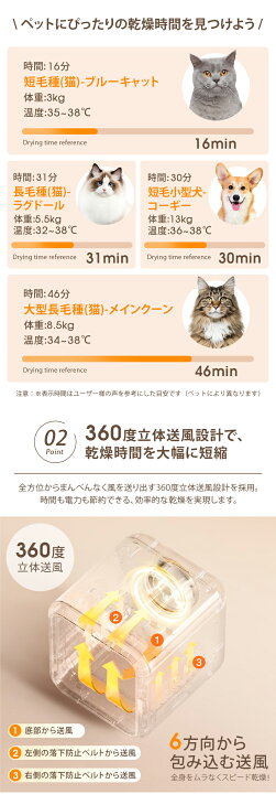 楽天市場】Petaboo ペットドライヤールーム 72L大容量 ペット用 ペット 