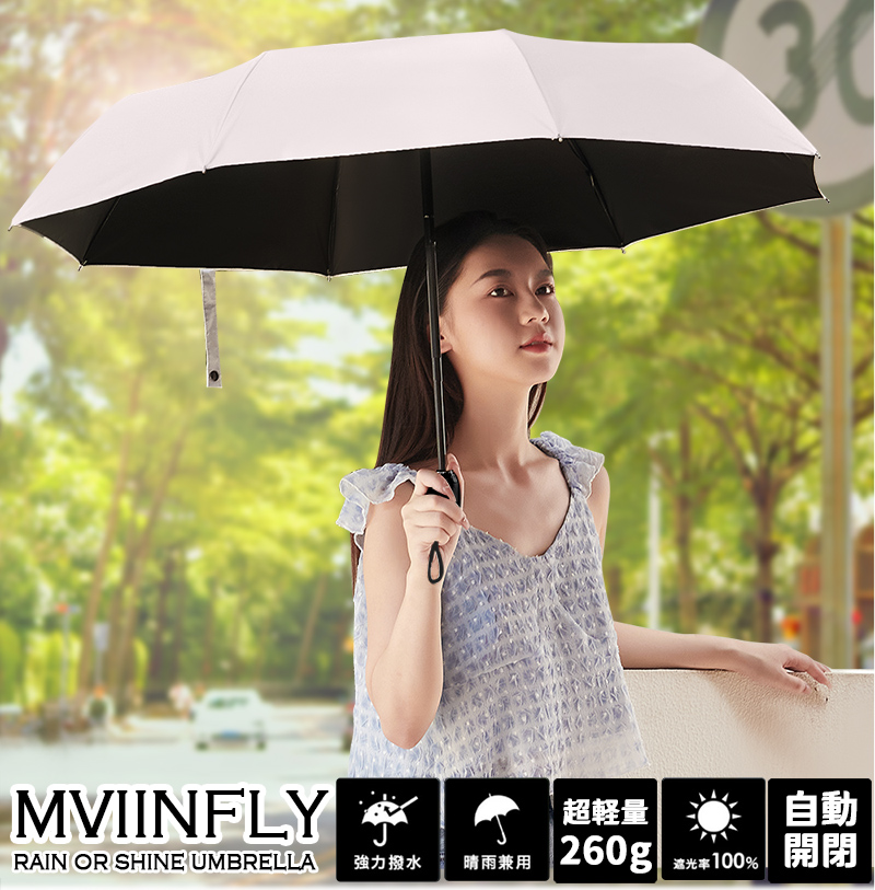 ⭐️新品未使用⭐️折りたたみ傘  軽量 強化 晴雨兼用傘 自動 収納袋付き ブルー