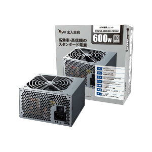 ���l�u�� �d�����j�b�g 600W ATX �d�� 80 PLUS �X�^���_�[�h PC�d�� 12cm�É��t�@�� KRPW-L5-600W/80+/REV2.0
