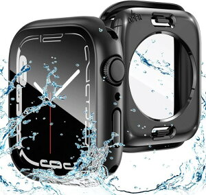 AMAPC for Apple Watch �P�[�X 360�x�S�ʖh�� �o���h ���j�E�X�|�[�c��p �K���X�t�B���� ��̌^ applewatch�p �J�o�[ 360�t���{�f�B�h�� �A�b�v���E�H�b�` �P�[�X Apple Watch Series 11/10 46mm�Ή� �u���b�N