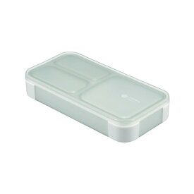 フードマン 弁当箱 立てて運べる 薄型弁当箱 400ml [ 抗菌 ] ライトグレー 汁漏れしにくい Wシーリング 4点ロックでしっかり固定 シービージャパン DSK