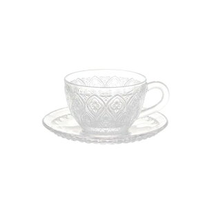 �_���g��(Dulton) �H�� �O���X�J�b�v�\�[�T�[ �t�B�I�[�� �N���A 160ml GLASS CUP SAUCER ''FIORE'' CLEAR A615-818CL