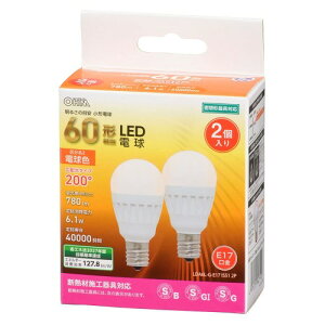�I�[���d�@ LED�d�� ���` E17 60�`���� �d���F 2�� �~�j�N���v�g���` LDA6L-G-E17 IS51 2P 06-4719 OHM