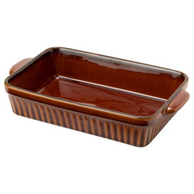 TAMAKI ラザニア皿 ギャザー ブラウン 直径28.5×奥行16.5×高さ5.5cm 1500ml 電子レンジ・食洗機・オーブン対応 T-775905