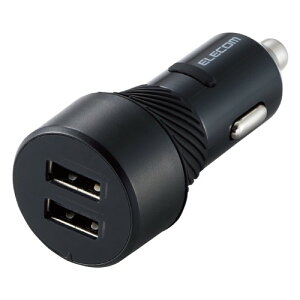 �G���R�� �J�[�`���[�W���[ �V�K�[�\�P�b�g USB 2�|�[�g USB-A×2 24W 12V/24V�Ή� [�����ɂ����V���R���t��/���܂����[�d/2�䓯���[�d] iPhone SE3/SE2/13/12�AiPad�AAndroid �e��Ή� �u���b�N EC-DC06BK