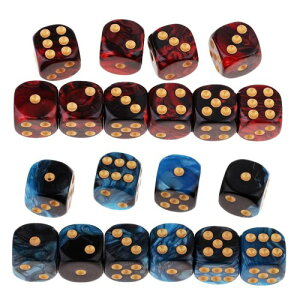 �T���R�X ���ʑ� �T�C�R�� 20���� 6�ʃ_�C�X 16mm 2�F �{�[�h�Q�[�� �_�bTRPG Dungeons and Dragons �e�[�u���Q�[���p (�u���[ �u���b�N+���b�h�u���b�N)