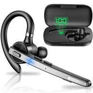 New Bee ヘッドセット Bluetooth 片耳 Bluetoothヘッドセット ハンズフリー通話 耳掛け型 左右耳兼用 ノ…