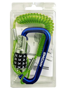 ゆうパケット対応2個迄 SNOMAN スノーマン SHG スタッフロックカラビナ4DG LS-64DG 盗難防止用ダイヤルロックケーブル ワイヤーロック