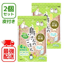 【レビューで300円クーポンプレゼント】ANIF 鳥の餌 2個セット 期限 2027/2/28 鳥さんのごはん 獣医推薦 オカメインコ インコ 餌 皮付き 500g 真空包装 小鳥 フード 小鳥ミックス 鳥餌 鳥のエサ インコ餌 セキセイインコ 文鳥