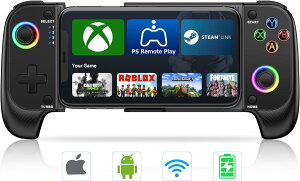 X}zRg[[ Bluetooth iOS/Androidp Q[Rg[[ Lk^ PS Remote Play/Xbox Cloud/Steam Link/GeForce NowQ[ȂǑΉ x 600mAhobe[ RGBCg 