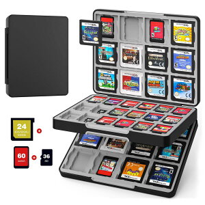 ATiC Switch2/ Switch/Switch Lite/Switch�L�@EL���f��/ 3DS/ 3DSXL/ DS/DSi �\�t�g�P�[�X �J�[�h���[�P�[�X Switch�\�t�g60��/3DS�\�t�g24��/MicroSD�J�[�h36�������Ɏ��[ �Q�[���J�[�h���[�{�b�N�X �J�[�h�܂Ƃߎ�