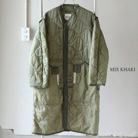 【SALE 30%OFF】THE CHARLIE TOKYO (DISMACENT / ディスマセント) liner mix coat 袖脱着（MIX KHAKI/GRAY)