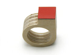 Bandada (バンダダ) Mirador ring / plywood ring プライウッド リング 指輪 【レッド】