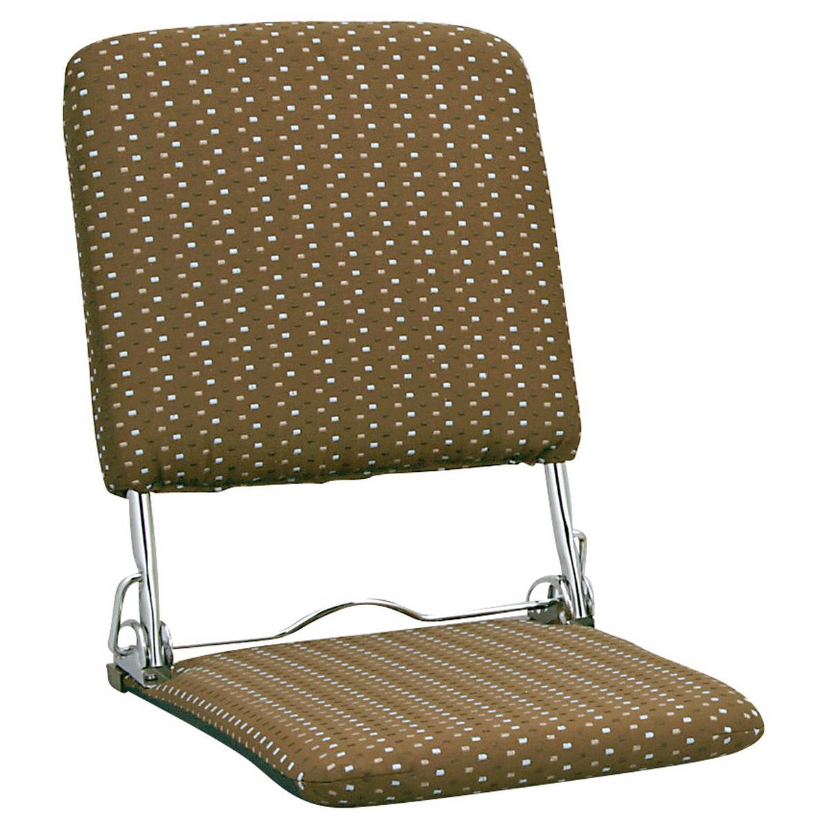 日本製 折りたたみ式 リクライニング ジャガード織り 座椅子 (ブラウン) 座椅子