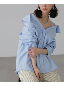 2wayオフショルシャツ FREE'S MART フリーズ マート トップス シャツ・ブラウス ブルー ホワイト【送料無料】[Rakuten Fashion]