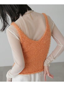 【SALE／50%OFF】フェザーニットタンクトップ FREE'S MART フリーズ マート トップス ニット ホワイト オレンジ ブラック【RBA_E】[Rakuten Fashion]