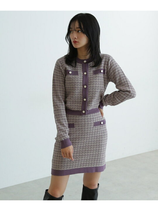 楽天市場】【SALE／30%OFF】ニットツイードカーデ FREE 