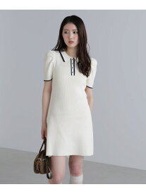 【SALE／30%OFF】配色ラインポロニットワンピース FREE'S MART フリーズ マート ワンピース・ドレス ワンピース ブラック ブルー ホワイト【RBA_E】【送料無料】[Rakuten Fashion]