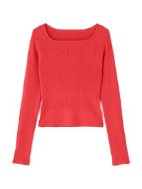 【SALE／50%OFF】＜洗える＞マシンウォッシャブルスクエアリブニット FREE'S MART フリーズ マート トップス ニット ブラック レッド ホワイト【RBA_E】[Rakuten Fashion]