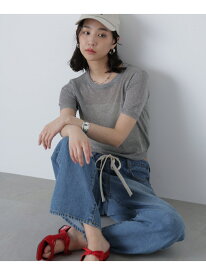 【SALE／20%OFF】コンパクトラメシアー半袖ニット FREE'S MART フリーズ マート トップス ニット ブルー ブラック シルバー【RBA_E】【送料無料】[Rakuten Fashion]