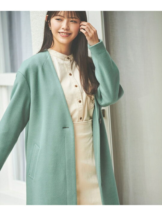 楽天市場】【SALE／30%OFF】ジャージメルトンノーカラーコート FREE 