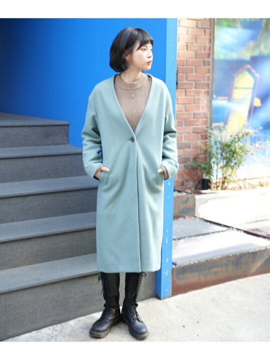 楽天市場】【SALE／30%OFF】ジャージメルトンノーカラーコート FREE 