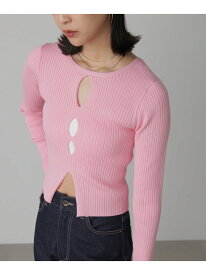 【SALE／50%OFF】前後2Wayスリットカットアウトリブニット FREE'S MART フリーズ マート トップス ニット ピンク ブラック ホワイト【RBA_E】[Rakuten Fashion]