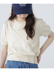 【SALE／50%OFF】キャミレイヤードカシュクール半袖ニット FREE'S MART フリーズ マート トップス ニット イエロー グレー ブラック ベージュ【RBA_E】[Rakuten Fashion]