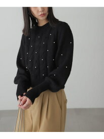 【SALE／70%OFF】パール付きケーブルショート丈ニット FREE'S MART フリーズ マート トップス ニット レッド グレー ブラック【RBA_E】[Rakuten Fashion]