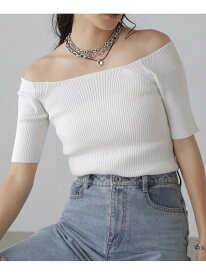 【SALE／70%OFF】コンパクトオフショルリブニット FREE'S MART フリーズ マート トップス ニット ホワイト ブルー グレー ブラック【RBA_E】[Rakuten Fashion]