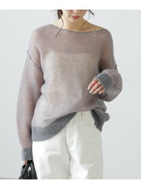 【SALE／50%OFF】配色レイヤードシアーニット FREE'S MART フリーズ マート トップス ニット グレー ホワイト【RBA_E】[Rakuten Fashion]