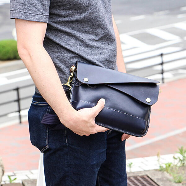 クラッチバッグ レザー 本革 ビアベリー DOUBLE FLAPS M ショルダー付き セカンドバッグ 革 BEERBELLY 本革 レザー 革 ニューヨーク かわいい 日本製 かっこいい 人気 おしゃれ 男性 退職祝い プレゼント 敬老の日 送別会 誕生日