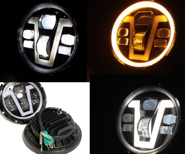 汎用 7インチ LED プロジェクターヘッドライト デイライトウィンカー機能付き HiLo切り替え 2個セット イカリング ラングラー ジープ |  フリーステージ楽天市場店