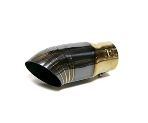 汎用 下出し 63mm ステンレス マフラーカッター ターンアウト 下向き JDM USDM チタンブラック