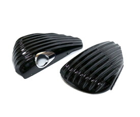 スポーツスター用 サイドカバー リブ フィンデザイン ボバーフリスコ XL1200X 48 フォーティーエイト ハーレー 04-13 ブラック塗装済み