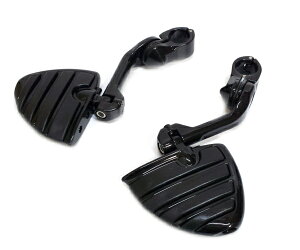 ハーレーアジャスタブルハイウェイペグマウント/フットペグブラケット/フットボード ヘリテイジ ツーリングモデル/ロングタイプ ブラック